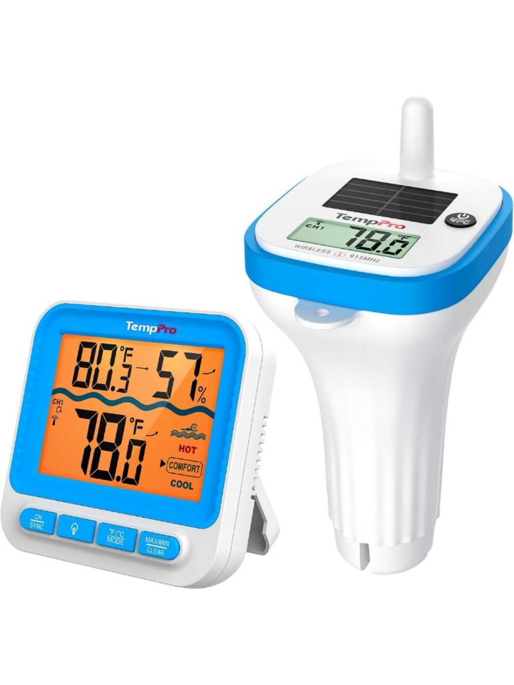 Floating Solar Pool Thermometer with Waterproof Sensor - Accurate Temperature